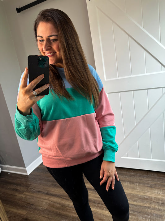 Pastel Colorblock Pullover